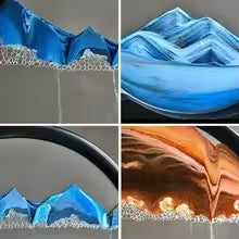 3D Moving Sand Art Picture round Glass Deep Sea Sandscape Hourglass Quicksand Craft Flowing Sand Painting Office Home Decor Gift